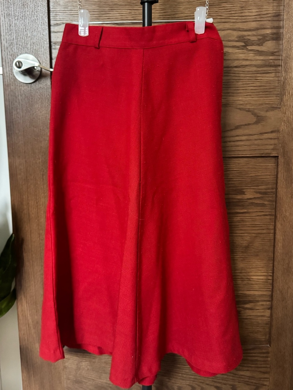 Red A-Line Midi Skirt - Classic Vintage Women's Skirt